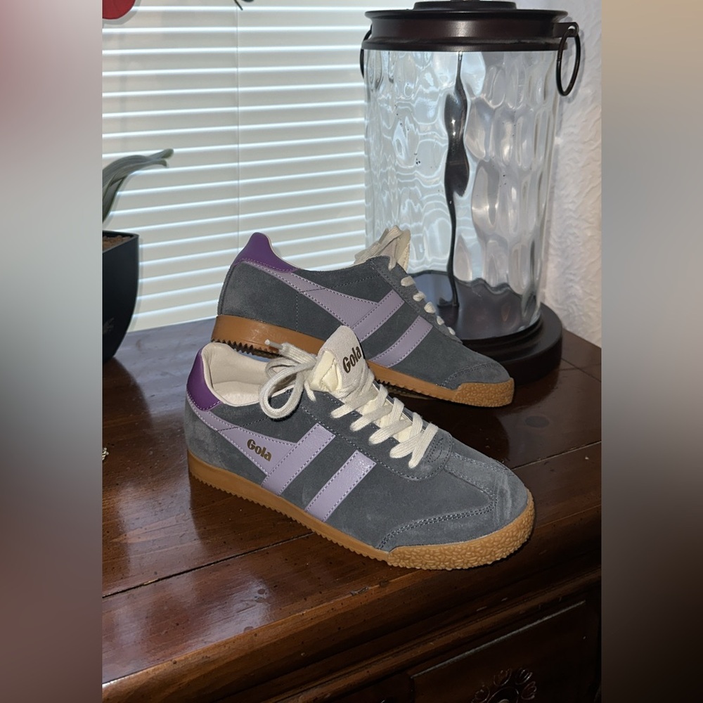 Gola Classic Gray and Lavender Sneakers